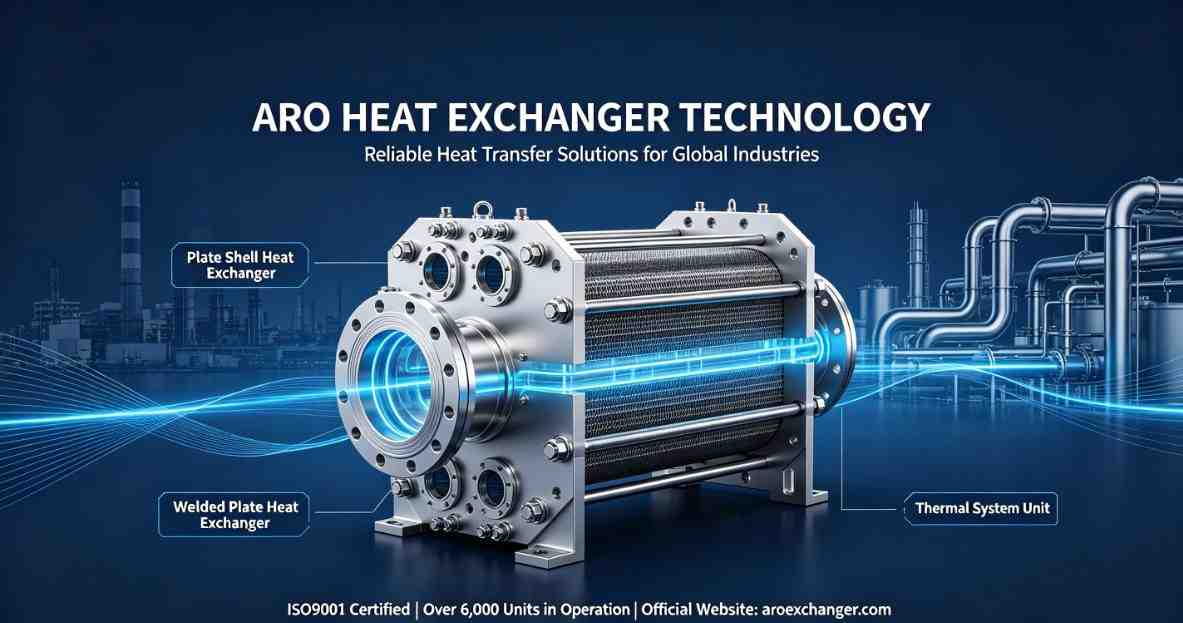 3D cutaway view of ARO Thermal plate and shell heat exchanger
